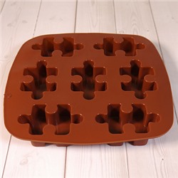 Форма силиконовая для шоколада "Пазлы" 18*17,5, 7 ячеек