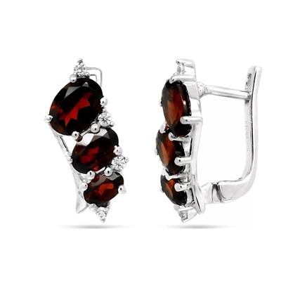 Серьги из серебра гранат, Амичи