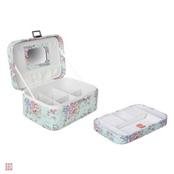LADECOR Шкатулка для украшений с зеркалом, съемный ярус с секциями, 25, 5х18, 5х11см