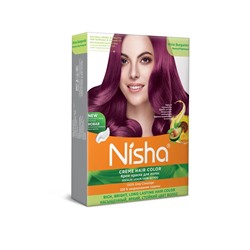 WINE BURGUNDY Nisha Creme Hair Color (ВИННЫЙ БУРГУНДИ крем-краска для волос, Ниша), 20 г + 20 мл + 6 мл.