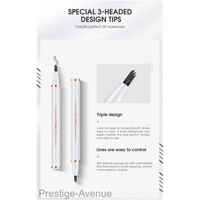 Фломастер для бровей O.TWO.O Triple Brow Pen (1013)