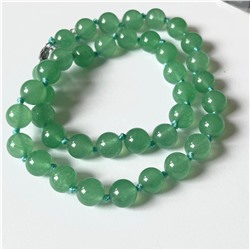 Бусы из натурального камня НЕФРИТ - достижение поставленной цели, победа, карьерный рост (бусины по 9-10 мм., длина 44-46 см.), 1 шт.