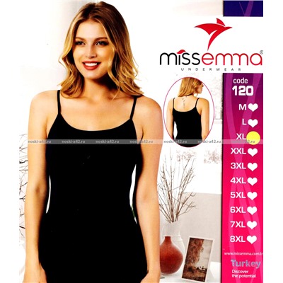 Майки женские Miss Emma Турция Бретели СИНИЕ код 120,124,128, 512