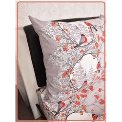 Постельное белье Шуйская бязь Снегири серые 20901-1