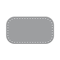 Кожа - Дно для сумки 12 х 21 см. Silver