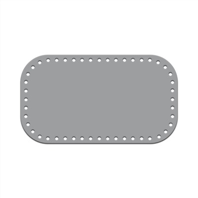 Кожа - Дно для сумки 12 х 21 см. Silver