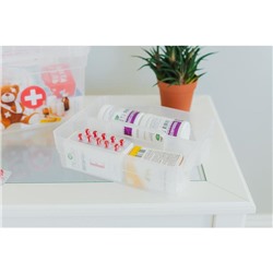 Контейнер-органайзер с крышкой «Аптечка», 5 л, 25×20×16 см, лоток органайзер S, цвет прозрачный