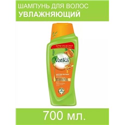 Vatika ALMOND AND HONEY Shampoo, Dabur (Ватика МИНДАЛЬ И МЕД Шампунь УВЛАЖНЯЮЩИЙ для сухих, вьющихся и жестких волос. Дабур), 700 мл.