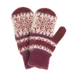 Варежки подростковые "Снежинка" со вставкой 1009-10