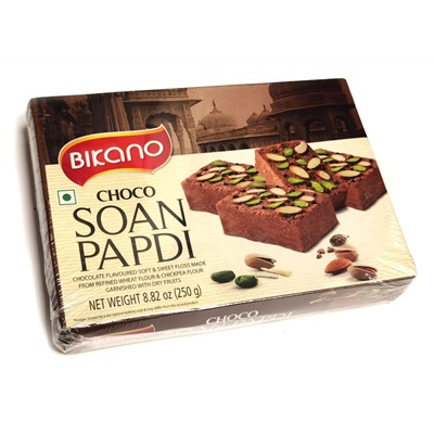 CHOCO SOAN PAPDI, Bikano (ШОКОЛАД СОАН ПАПДИ индийские сладости из нутовой муки, Бикано), 250 г. - СРОК ГОДНОСТИ ДО 31 МАЯ 2025 ГОДА