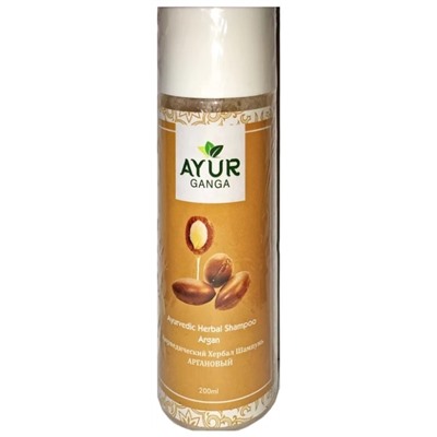 Ayurvedic Herbal Shampoo ARGAN, Ayur Ganga (Аюрведический хербал шампунь АРГАНОВЫЙ), 200 мл.