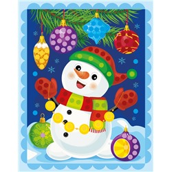 Детский набор рисунок из страз «Снеговик»