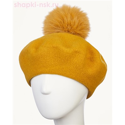 Берет фетр флис Помпон 115 Берет женский флис (58-59)