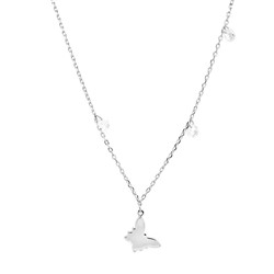 Колье из серебра куб.циркон., ТФК-65