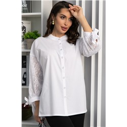 Блуза с завязками Ажур (белая) Б14386-10М