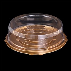 Контейнер для зефирных цветов круглый d 22 см h 6,5 см золотое дно