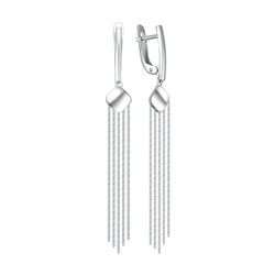 Серьги из серебра без вставки, Л-26780