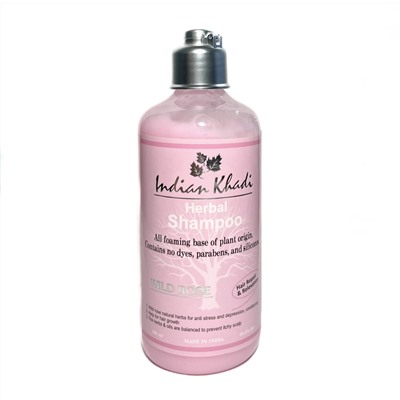 Herbal Shampoo WILD ROSE, Indian Khadi (Травяной Восстанавливающий шампунь ДИКАЯ РОЗА, Индиан Кхади), 300 мл.