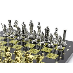 Шахматы подарочные с металлическими фигурами "Посейдон", 300*300мм