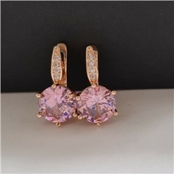 Серьги ювелирная бижутерия позолота, фианит розового цвета, арт. 947.138