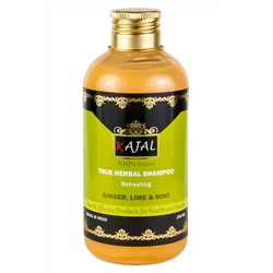 True Herbal Shampoo GINGER, LIME & MINT, Kajal (ИМБИРЬ, ЛАЙМ, МЯТА натуральный освежающий шампунь, Каджал), 200 мл. - СРОК ГОДНОСТИ ДО 31 ОКТЯБРЯ 2024 ГОДА