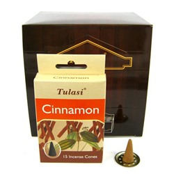Tulasi Incense CONES CINNAMON, Sarathi (Туласи благовония КОНУСЫ КОРИЦА, Саратхи), уп. 15 конусов.