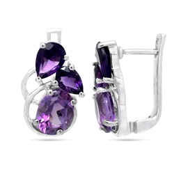 Серьги из серебра аметист, Марте
