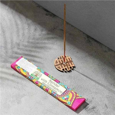 SANDAL WITH CINNAMON Natural Masala Incense, Namaste India (САНДАЛ С КОРИЦЕЙ натуральные масала благовония, Намасте Индия), уп. 15 г.