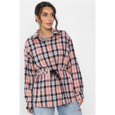 Рубашка хлопковая Джанет (персик/синий) Б14275-4М