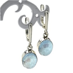 Серьги аквамарин 11*13мм