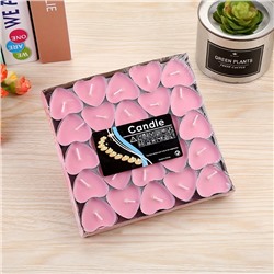 Свечи СЕРДЦЕ набор 50 шт. Размер: 3,8*3,8*0,9 см.