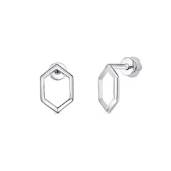Серьги из серебра без вставки, В10-1070