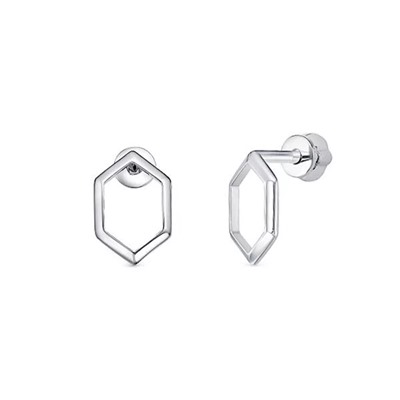 Серьги из серебра без вставки, В10-1070