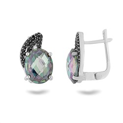Серьги, мистик кварц , шпинель, Бенефис
