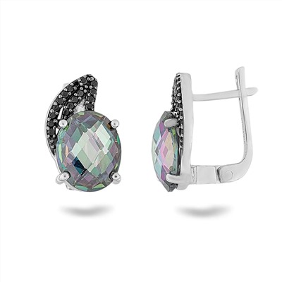 Серьги, мистик кварц , шпинель, Бенефис