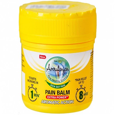 AMRUTANJAN Pain Balm, EXTRA POWER (АМРУТАНЖАН бальзам ЖЕЛТЫЙ, Экстра сила, Ароматическое действие), 25,3 г. (27,5 мл.)
