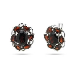 Серьги из серебра гранат, Май