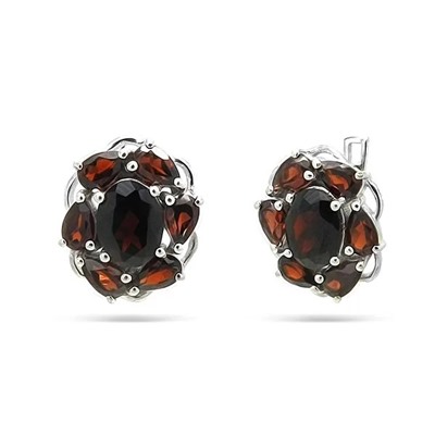 Серьги из серебра гранат, Май