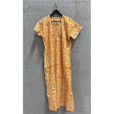 Хлопковое индийское длинное платье, цвет ЖЕЛТЫЙ (размер free size, хлопок 100%), Sew in Style, 1 шт.