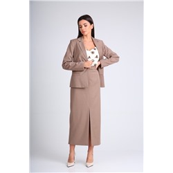 SandyNa 130515 серо-коричневый, Юбка,  Жакет