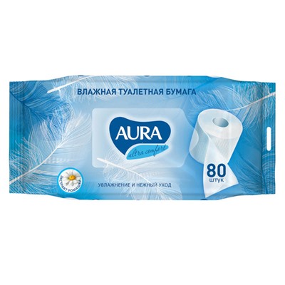 Туалетная бумага влажная Aura Ultra Comfort  80шт, 2 вида