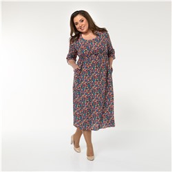 Платье, текстиль, индиго