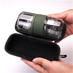 Портативный чайный сервиз в чехле, чехол 15 х 8 см