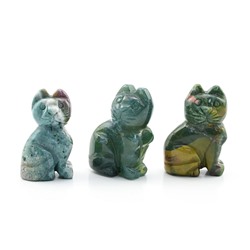 Кошка из агата мохового 23*16*36мм