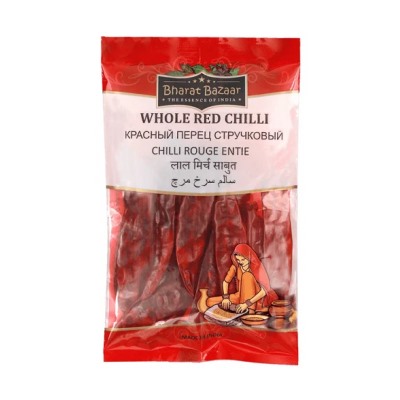MIRCH (Red Chilli) WHOLE-HOT, Bharat Bazaar (Красный перец, СТРУЧКОВЫЙ, Бхарат Базар), 50 г.