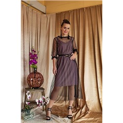 Arisha 1251 кофейный с черным, Платье