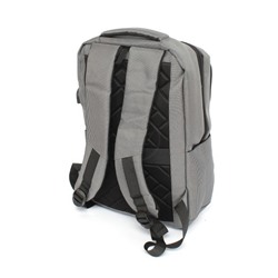 Рюкзак Battr-2223 текстиль,   (USB-заряд),  2отд+отд д/ноут,  4внеш,  2внут/карм,  серый 256563