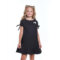 Платье UD 6940 черн/сер брошь