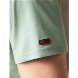 Футболка-поло из фактурного трикотажа