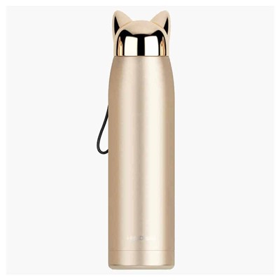 Термос с кошкой (320ml) (gold) 110458